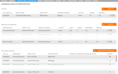 Reference Assets & Participation tab